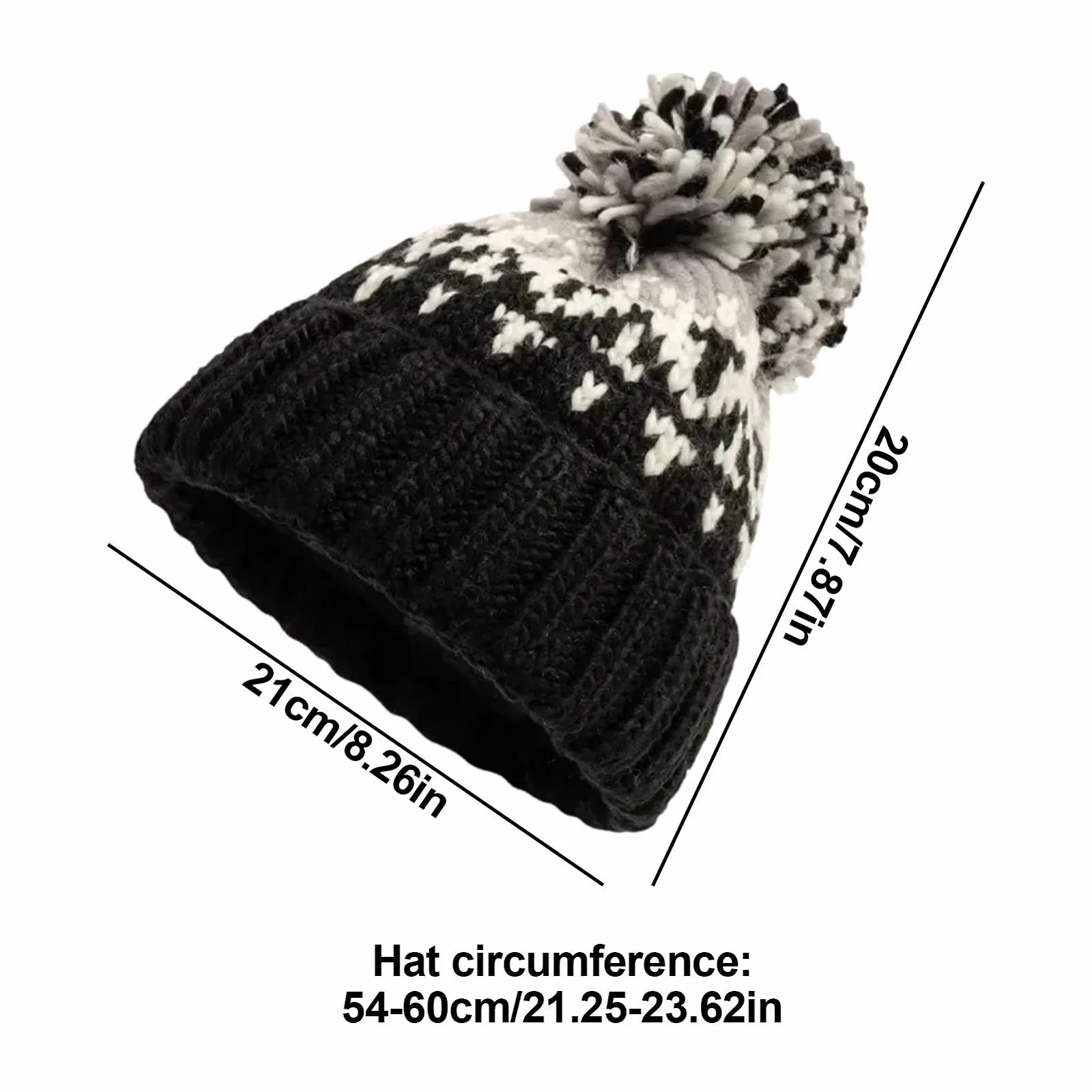 Вязана шапка з помпоном Povanjer, різнокольорова з помпоном, фото №2