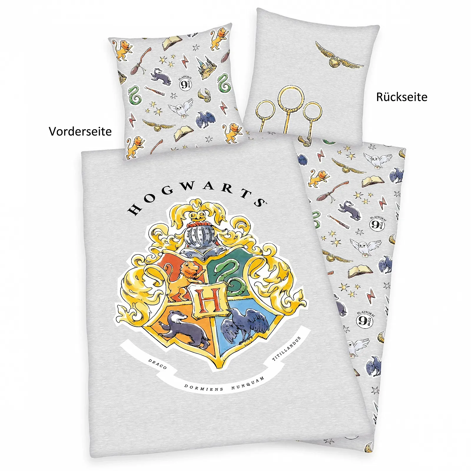 Комплект детского постельного белья Herding Harry Potter 135 x 200 см 100% хлопок/Renforcé Grey, фото №2