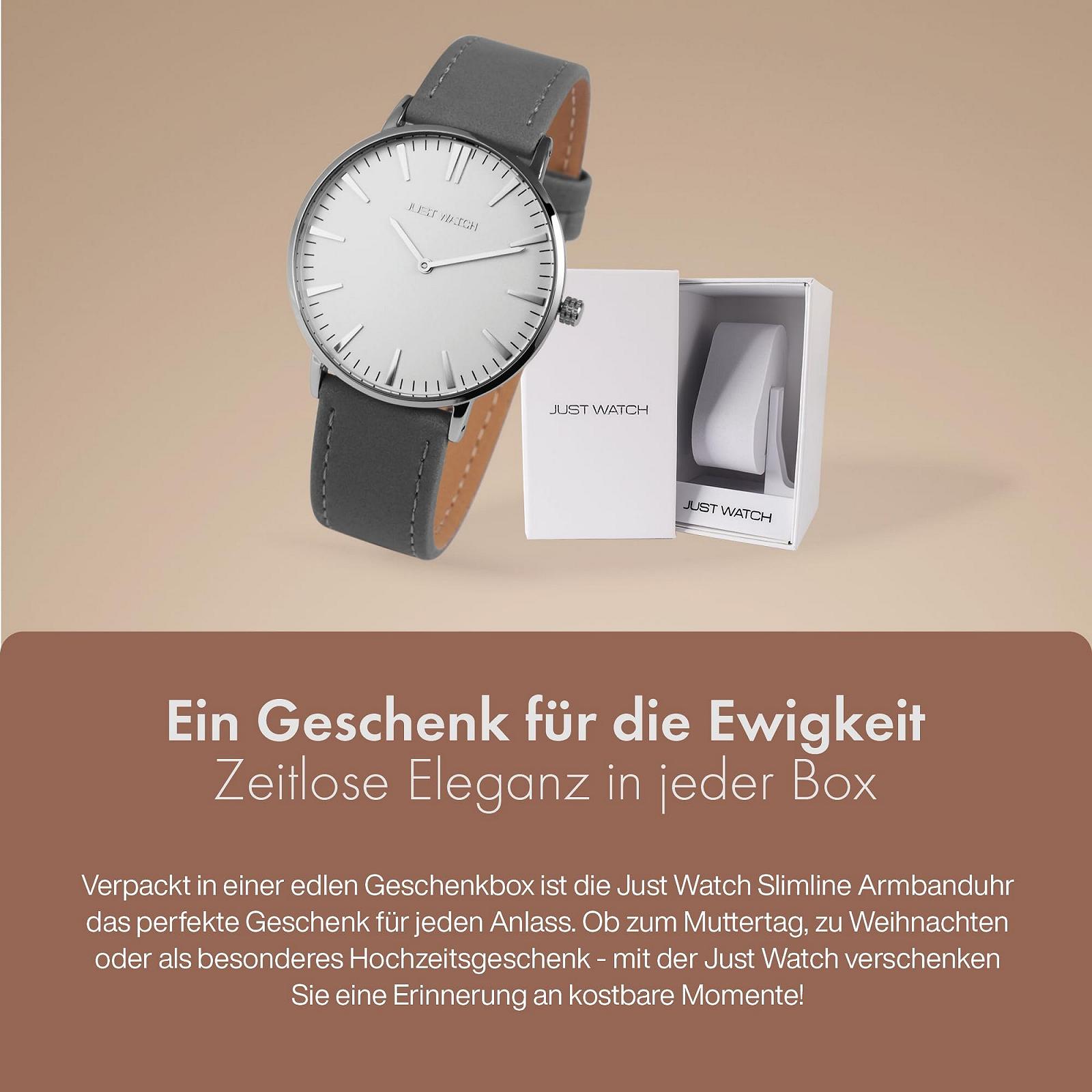 Женские часы Just Watch Кожаный ремешок Cерый 20 см Кварцевый механизм, фото №6 Женские часы Just Watch Кожаный ремешок Cерый 20 см Кварцевый механизм, фото №6