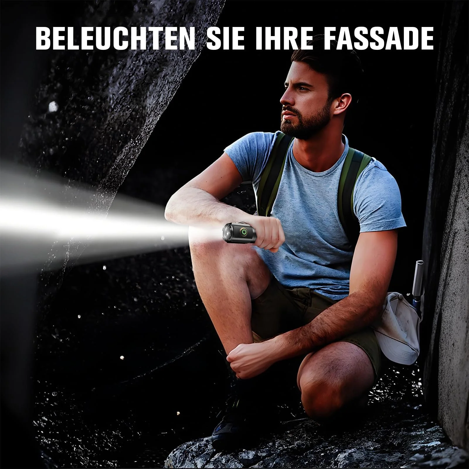 LED ліхтарик Mini надзвичайно яскравий 5000 люмен, акумуляторний, 5 режимів освітлення, маленький з магнітами і тривалим часом роботи, 3 x потужні лампові намистини, IPX6 водонепроникний, фото №6