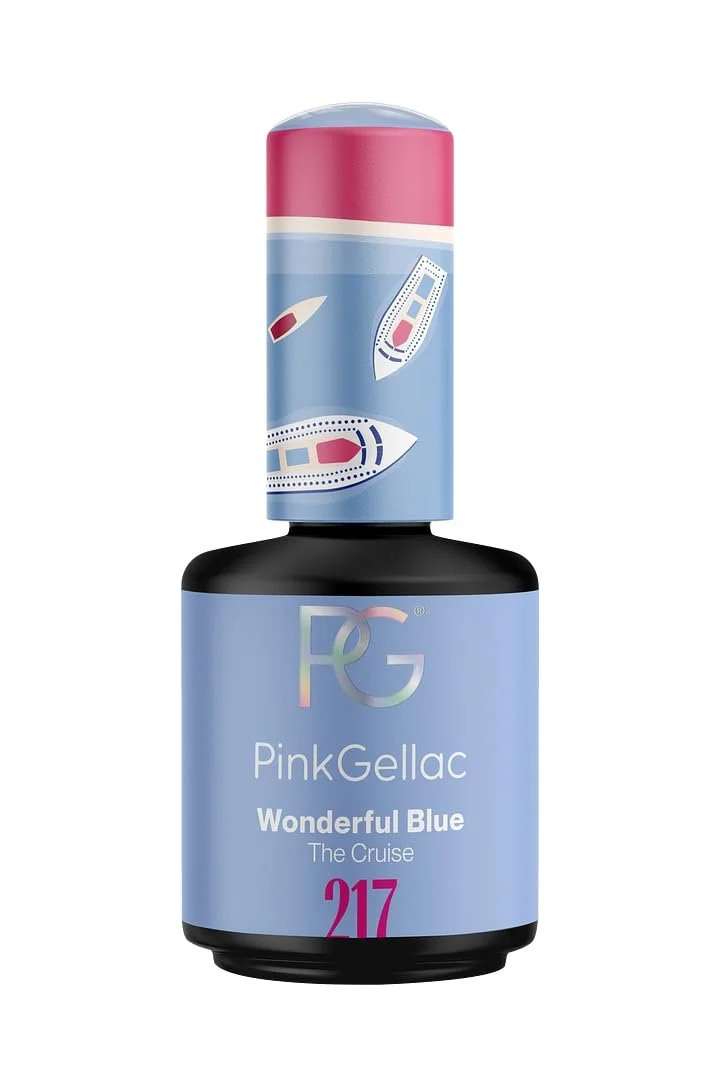 Гель-лак Pink Gellac 217 Wonderful Blue, 15 мл, синий, фото №1 Гель-лак Pink Gellac 217 Wonderful Blue, 15 мл, синий, фото №1
