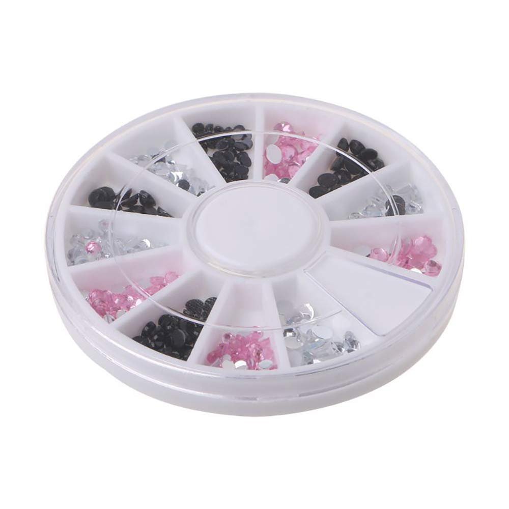 Стрази для нігтів, 4 коробки, кристали, дорогоцінні камені, діаманти, блискучі, змішаний розмір, 3 кольори, фото №2