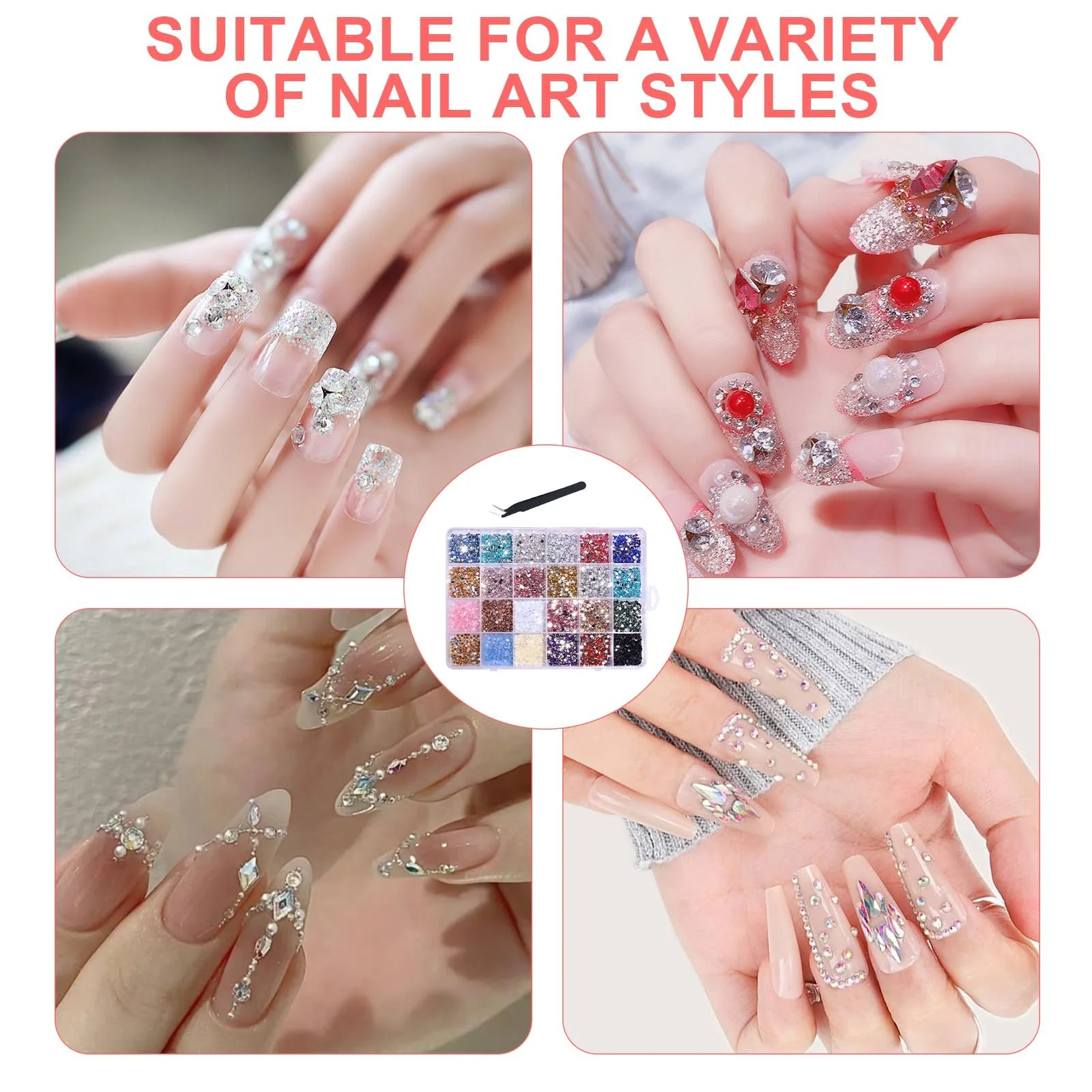 Стразы для ногтей 3 мм, 24 цвета, фото №6