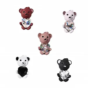 Украшения для ногтей Мишки, 5 шт., 3D наклейки, круглые стразы - Фото 1