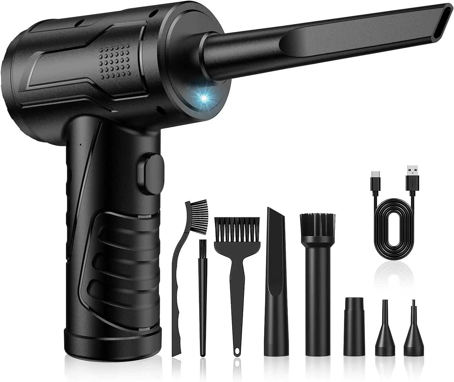 Електрична повітродувка 3 швидкості 110 000 rpm 7600 mAh LED, фото №1