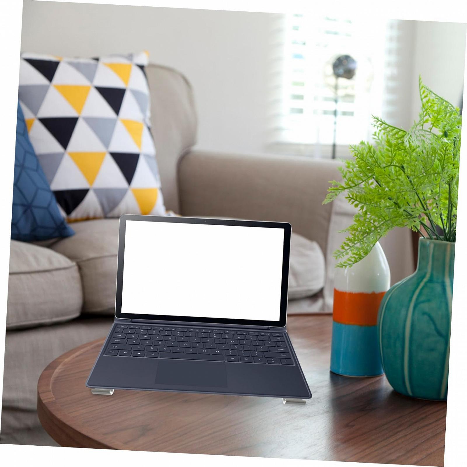 Подставка для ноутбука Sewroro Алюминиевая Настольная Подставка-Держатель с Нескользящей Силиконовой Защитой Легкая Стабильная Подставка для Ноутбука с Теплоотдачей для ПК и Планшета Серебряная, фото №7