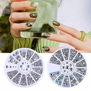 Стразы для ногтей Серебристые AB и хрустальные стразы разных размеров (2 коробки) synthetic.ua - Фото 1