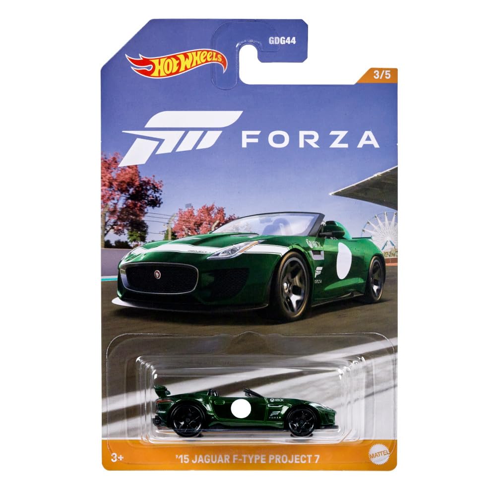 Модель Hot Wheels Forza Horizon '15 Jaguar F-Type Project 7 Масштаб 1:64 Довжина 7 см HLK27, фото №5