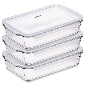 Форма для лазаньї Igluu Meal Prep 2.2 л (3 шт.) Боросилікатне скло Прямокутна - Фото 1