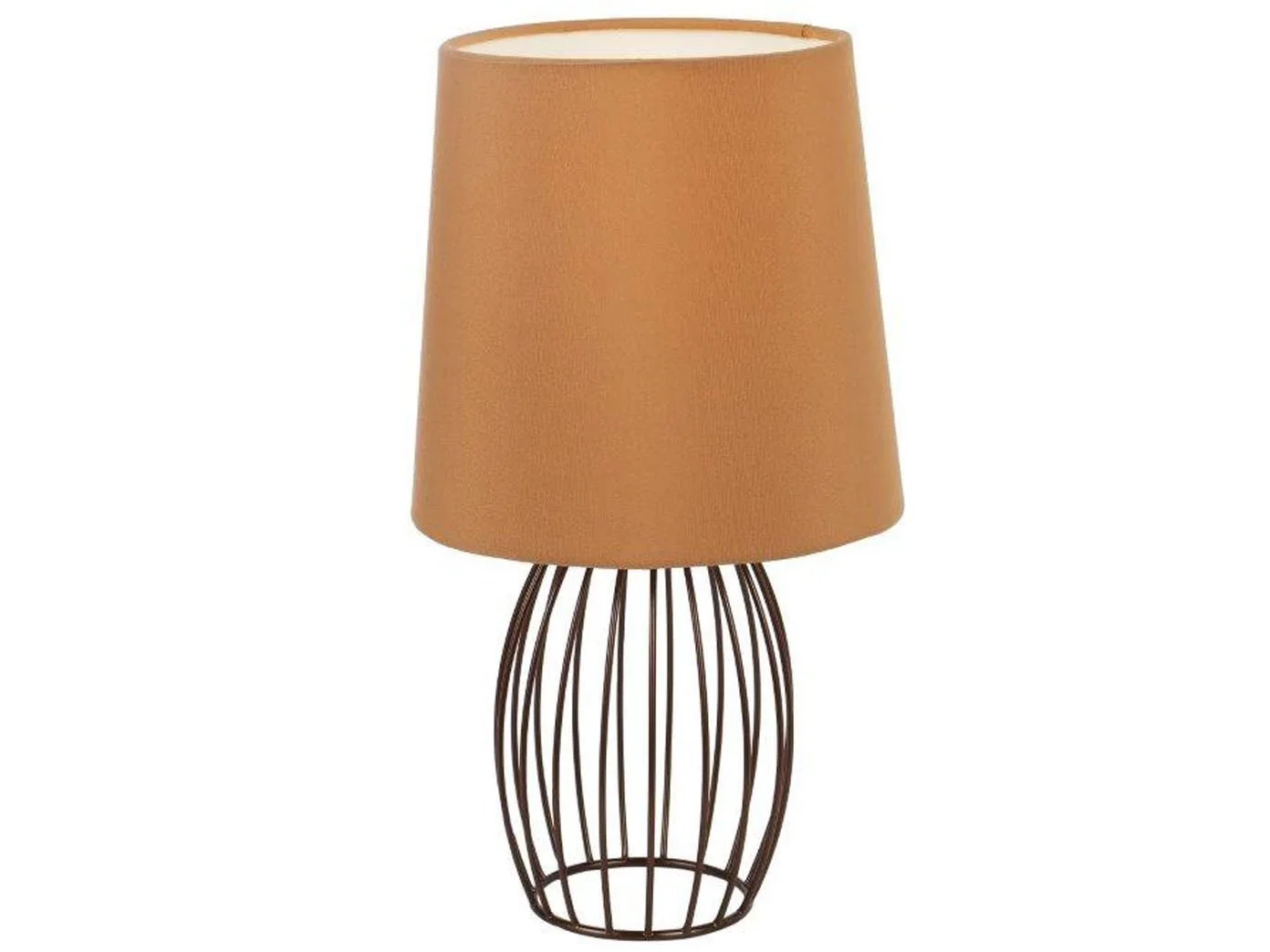 Настольная лампа AKIN Коричневый Тканевый Абажур LED Коричневая Металлическая Сетка, фото №2