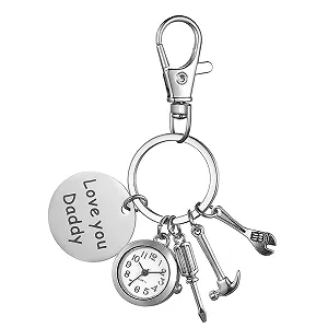 Кишеньковий годинник JewelryWe Чоловічий Брелок з гравіюванням 'Love You Daddy' - Фото 1