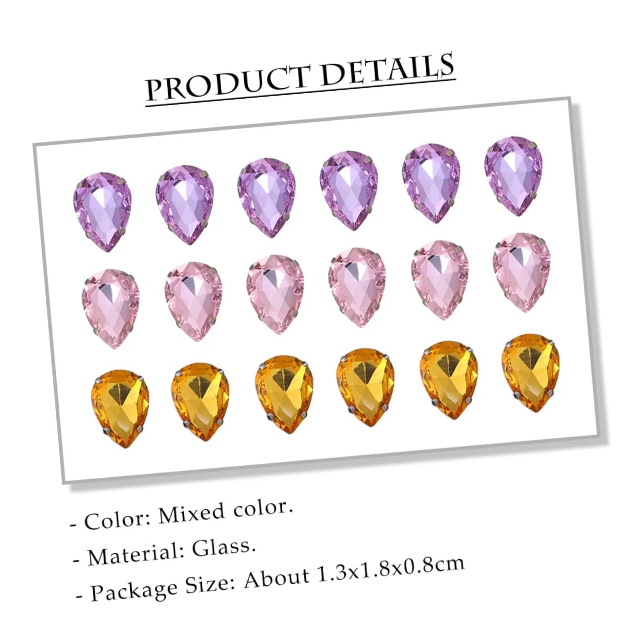 Стрази Крапля Води Скло для шиття 150 шт., фото №9