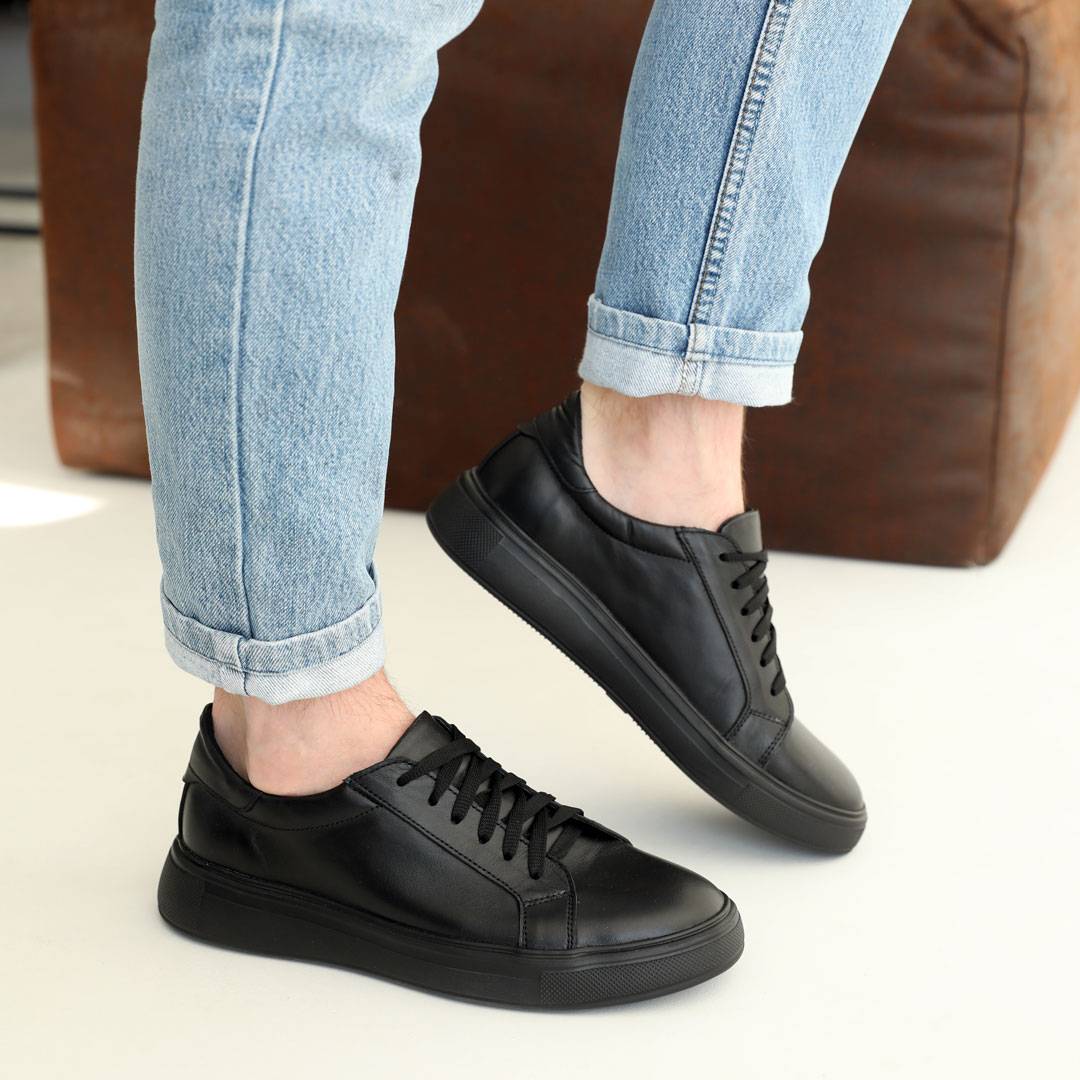 Кеди чоловічі шкіряні 584913 Чорні 42 43 44, фото №1