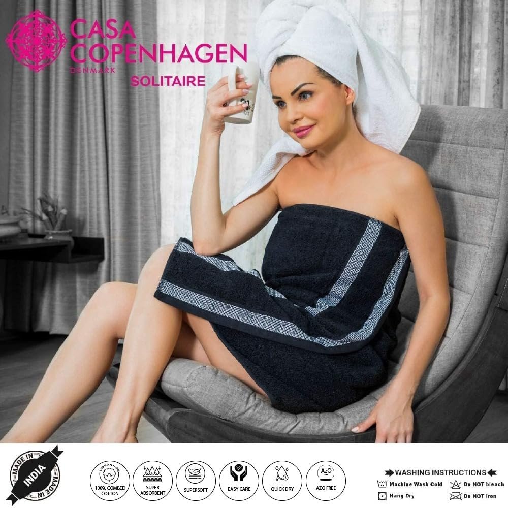 Набір рушників Casa Copenhagen Solitaire 6 шт. 600 г/м² Єгипетська бавовна Бежевий, фото №8
