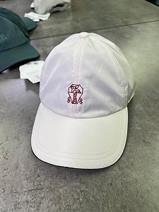 Кепка Brunello Cucinelli молочна з червоним логотипом gu598 synthetic.ua - Фото 1