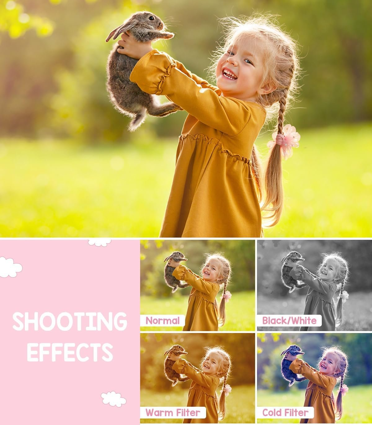 Фотоапарат YLSHGXFC‎ 44 Мп / CMOS / Full HD / 16Х зум / Pink, фото №7
