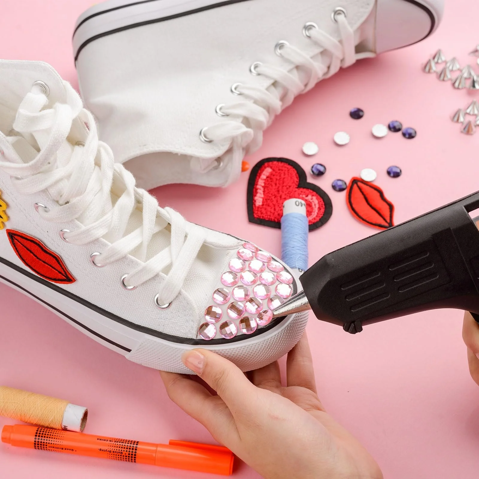 Стрази Акрилові sourcing map круглі 10 мм червоні, 100 шт в упаковці, фото №6