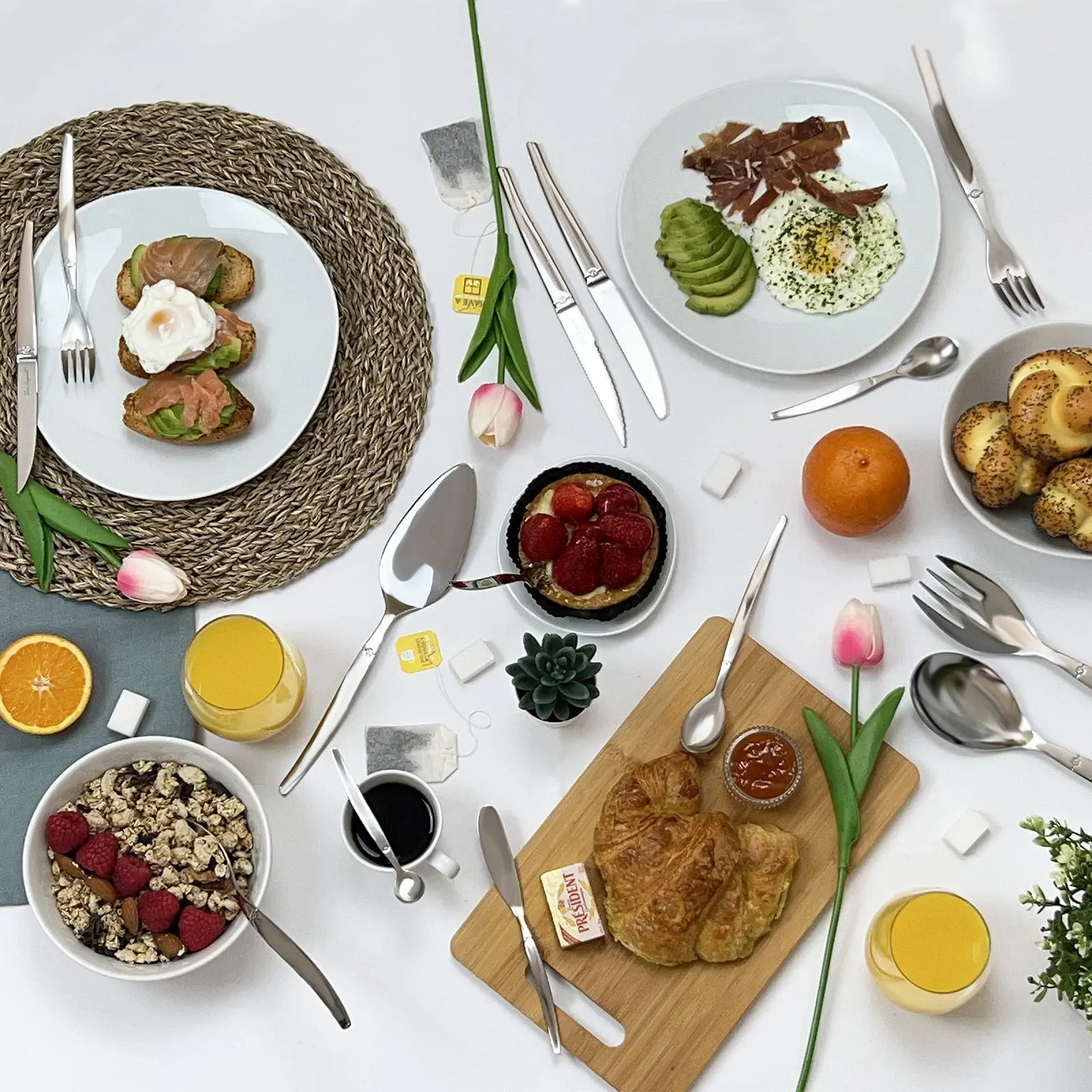 Набір столових приборів Steel Lou Laguiole Jet, 74 предмети, фото №6 Набір столових приборів Steel Lou Laguiole Jet, 74 предмети, фото №6