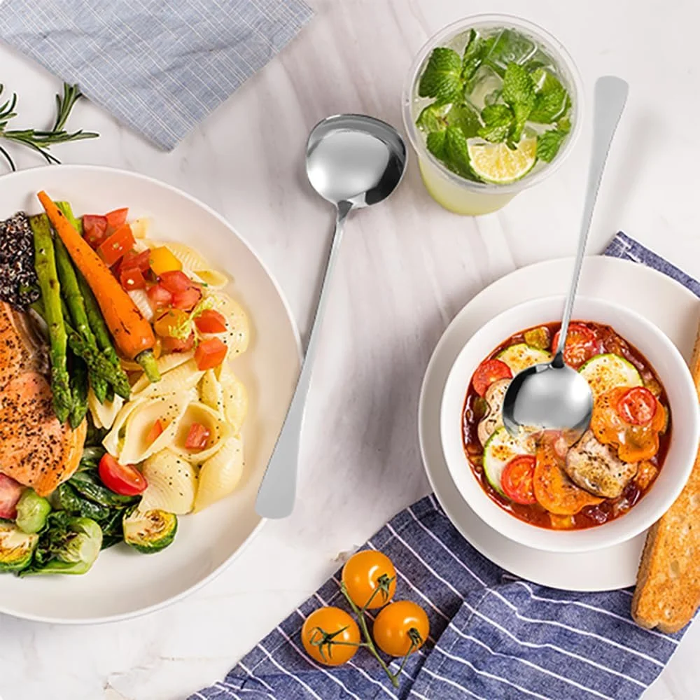 Ложка для сервірування 3 шт. з полірованої нержавіючої сталі велика 24 x 6.4 см, фото №3