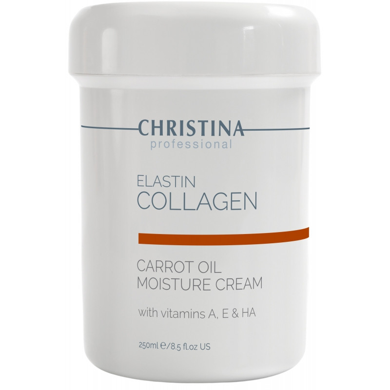 Увлажняющий крем для сухой кожи Christina Elastin Collagen Carrot Cream with Vitamins A E HA 250 мл, фото №1