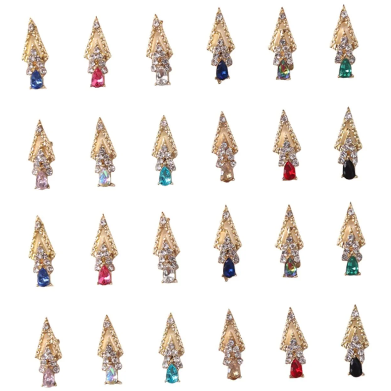 Подвески для ногтей PLAFOPE Стрелы из сплава, 24 шт., синие стразы, декоративные подвески для ногтей, аксессуары для глэмпинга, маникюрные DIY украшения, ювелирные изделия для ногтей, стразы из сплава, фото №1