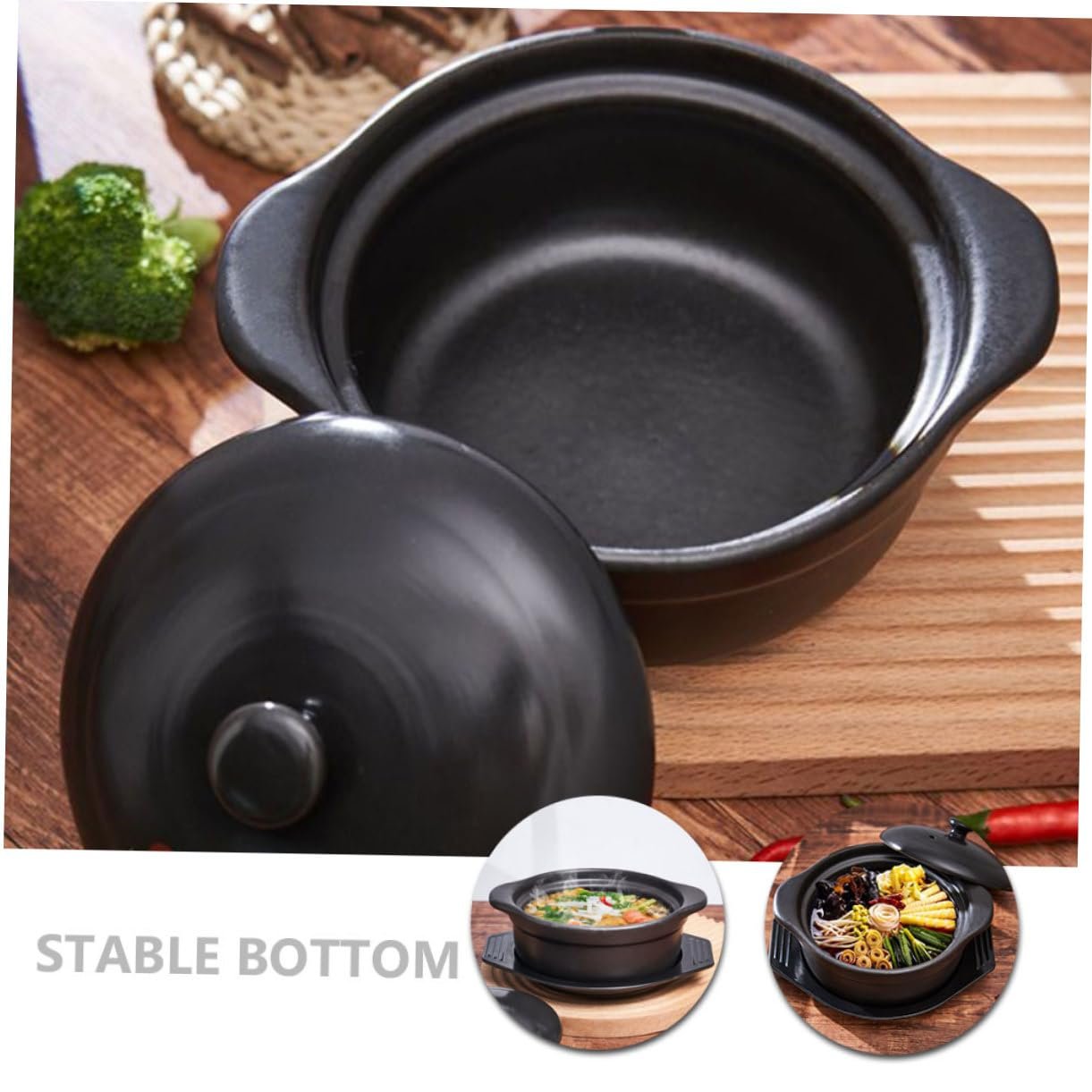 Гусятниця для запікання керамічна з кришкою 1,09 л З подвійною ручкою Антипригарна, фото №4