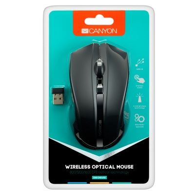 Мышка Canyon MW-5 Wireless Black (CNE-CMSW05B), фото №4 Мышка Canyon MW-5 Wireless Black (CNE-CMSW05B), фото №4