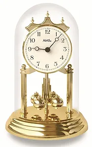Настільний годинник з дзвіночком, скло, AMS, Made in Germany - Фото 1