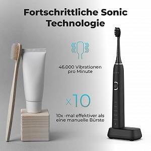 Електрична звукова зубна щітка AENO DB6 5 режимів 46000 вібрацій/хв Black synthetic.ua - Фото 1