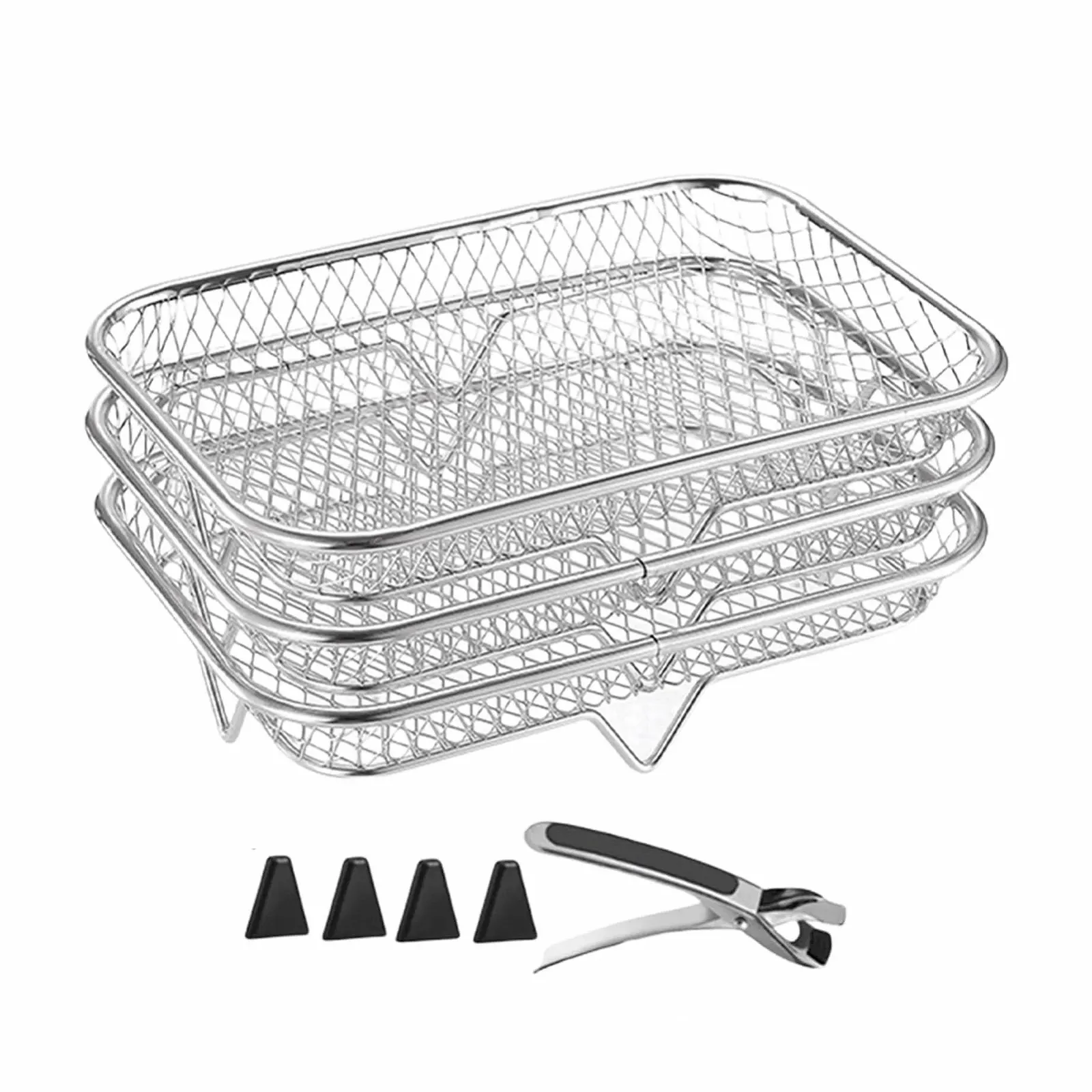 Решітки для мультипечі 3 x Stackable Stainless Steel Gripper Clip, фото №1 Решітки для мультипечі 3 x Stackable Stainless Steel Gripper Clip, фото №1