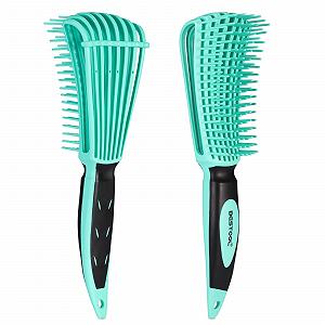 Расческа BESTOOL Pro Detangling для натуральных волос для афро волос от 3a до 4c Kinky, вьющихся, волнистых волос, легкое распутывание с влажными/сухими волосами, улучшение текстуры волос Зеленая - Фото 1
