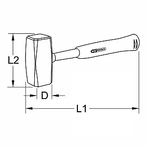 Кувалда KS Tools 142.5165 зі сталевою трубчастою рукояткою 1000 г synthetic.ua - Фото 1