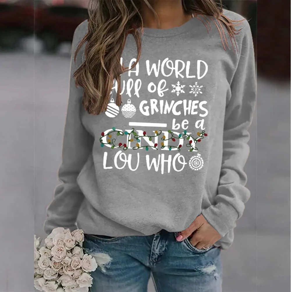 MLZHAN Женская Рождественская Толстовка с круглым вырезом и длинными рукавами Harajuku, фото №2