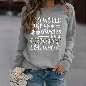 MLZHAN Женская Рождественская Толстовка с круглым вырезом и длинными рукавами Harajuku synthetic.ua - Фото 1