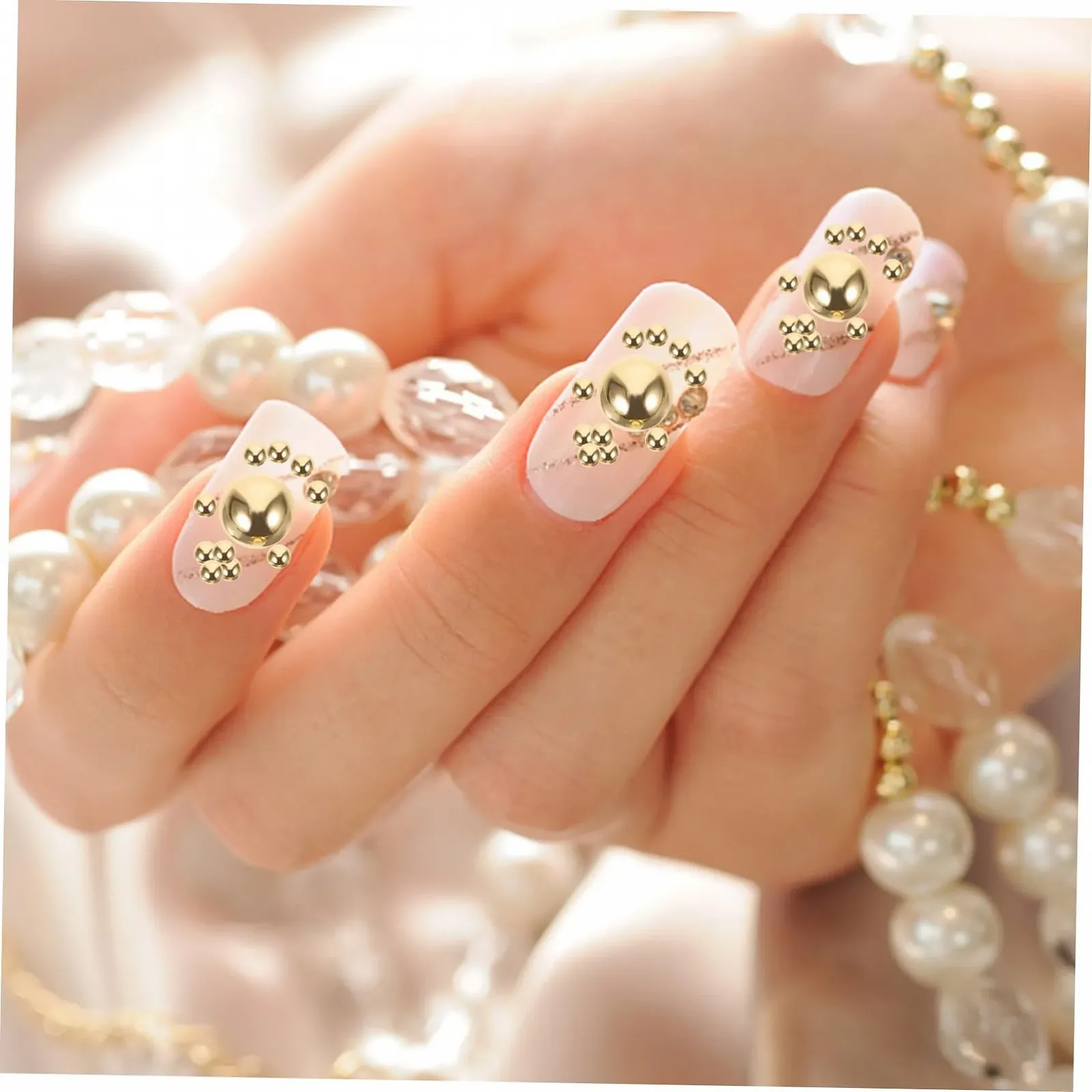 Напівкруглі перлини FRCOLOR 2-8 мм 1000 шт. Золотисті, фото №4 Напівкруглі перлини FRCOLOR 2-8 мм 1000 шт. Золотисті, фото №4