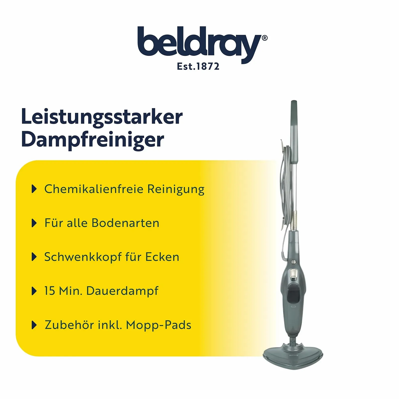 Парова швабра Beldray Clean & Refresh BEL01986VDE 1300W 350 мл, фото №2 Парова швабра Beldray Clean & Refresh BEL01986VDE 1300W 350 мл, фото №2