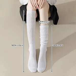 Жіночі гольфи Вязані бавовняні шкарпетки-сліучі Високі шкарпетки 2 пари synthetic.ua - Фото 1