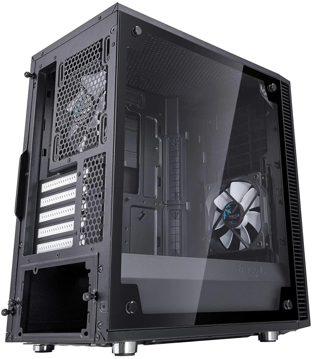 Корпус Fractal Design Define Mini C TG / без БЖ / Mini-Tower / mATX / Tempered Glass / 2x120mm Fans / USB 3.0 / Чорний, фото №8 Корпус Fractal Design Define Mini C TG / без БЖ / Mini-Tower / mATX / Tempered Glass / 2x120mm Fans / USB 3.0 / Чорний, фото №8
