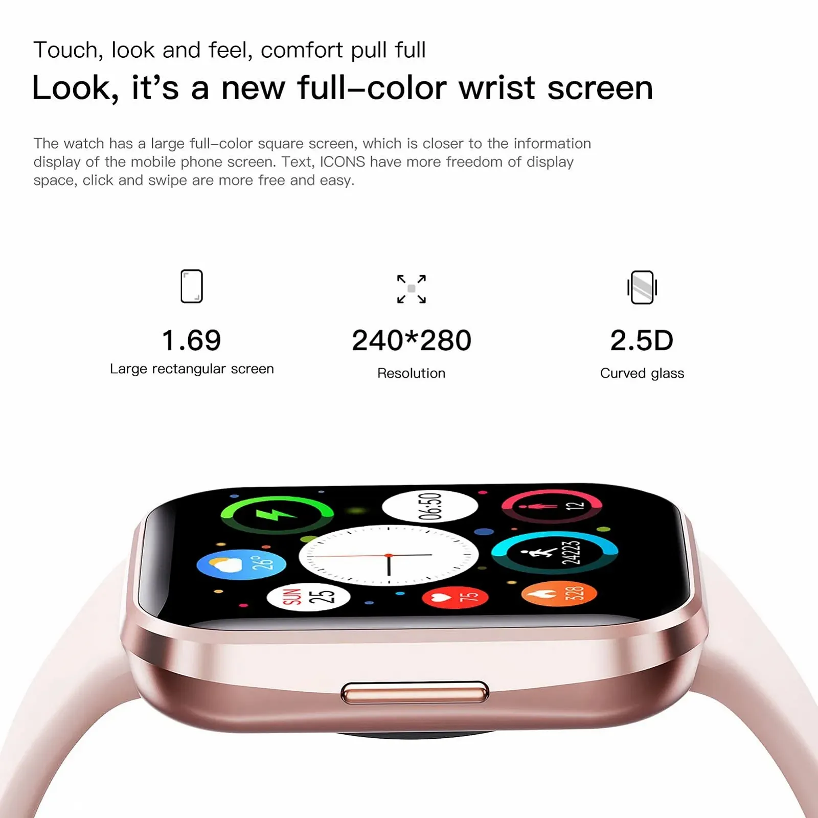 Розумний годинник findtime 1.69 дюйми Чорний, фото №2