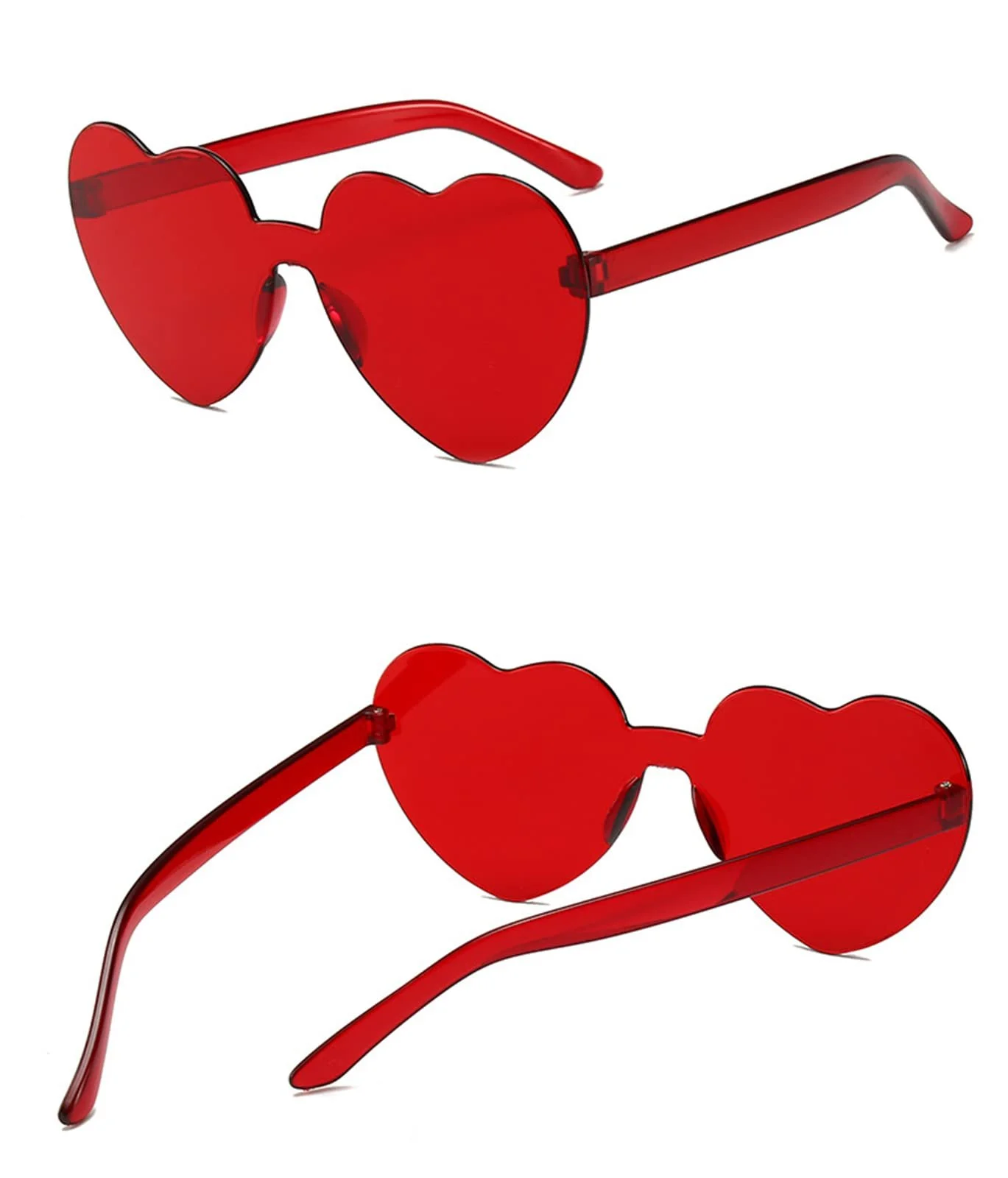 Сонцезахисні окуляри Без оправи Серцеподібні ESALIA Кольорові лінзи Форма серця Для Жінок, фото №3