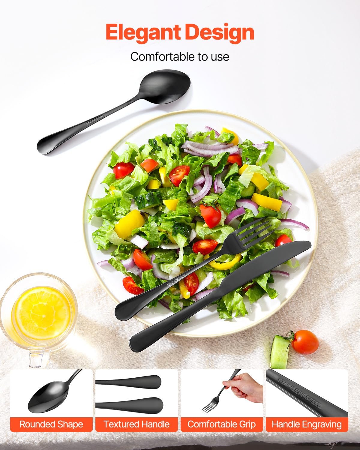 Набор столовых приборов VEVOR на 6 персон, 30 предметов, из пищевой нержавеющей стали, фото №4 Набор столовых приборов VEVOR на 6 персон, 30 предметов, из пищевой нержавеющей стали, фото №4