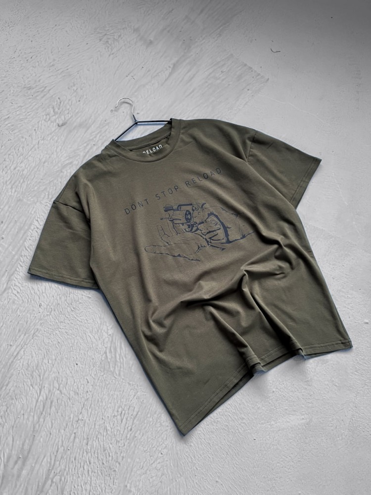 Футболка Reload Don't Stop хакі, фото №7