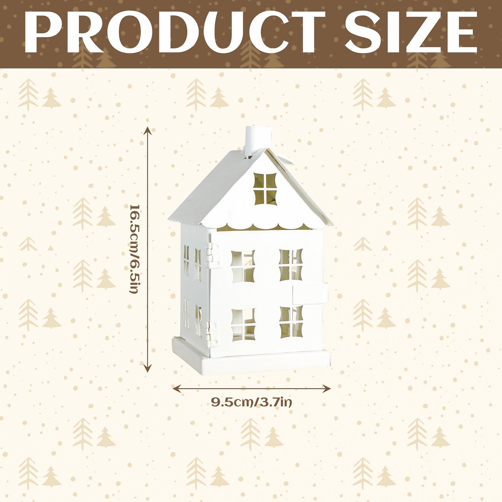 Підсвічник різдвяний металевий підсвічник для чайних свічок хатинка біла, фото №2 Підсвічник різдвяний металевий підсвічник для чайних свічок хатинка біла, фото №2