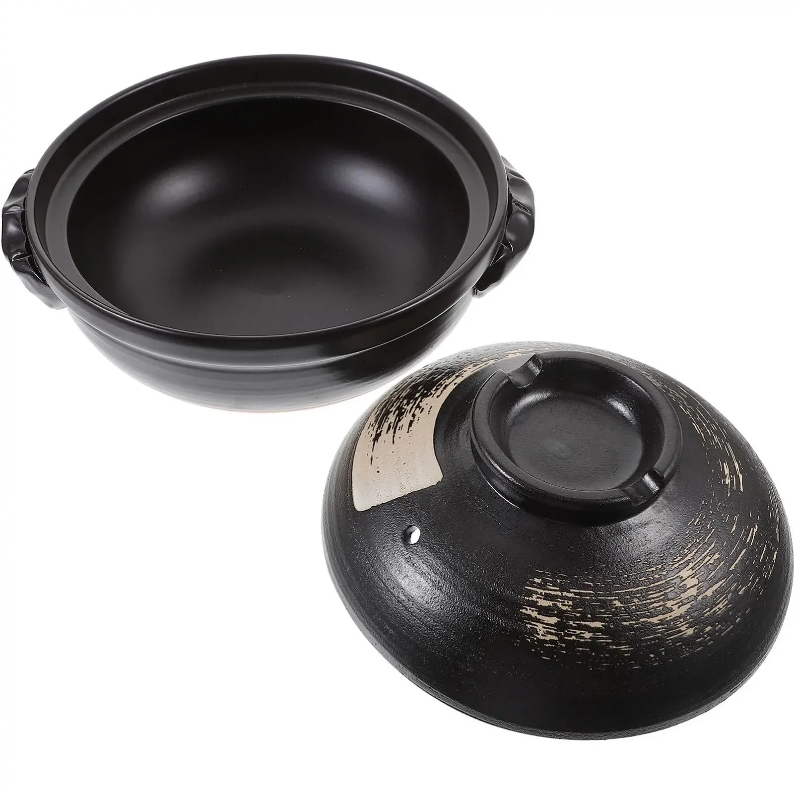 Каструля керамічна з двома ручками антипригарна стійка до подряпин для плити та дому, фото №1