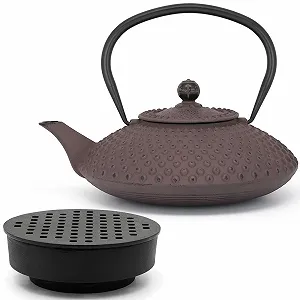 Чайник-заварник чавунний Bredemeijer Asia Flat Aubergine 1,25 літра - Фото 1