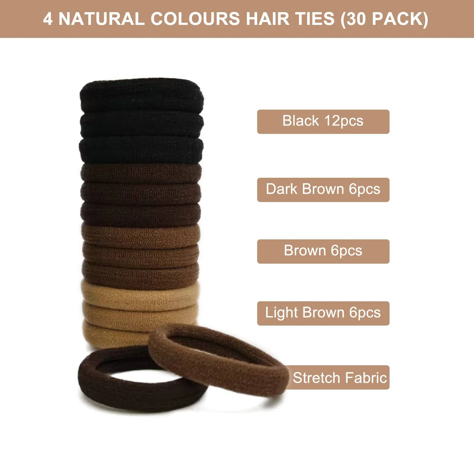 Резинки для волосся Жіночі, 30 шт, фото №5