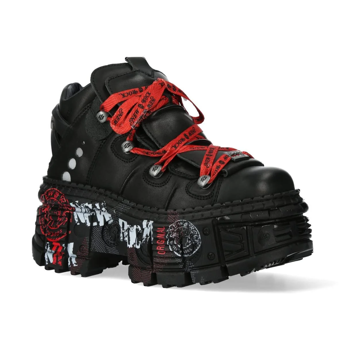 Черевики New Rock M.WALL106-C9 Унісекс Червоні Шнурки Чорні Шкіряні Унісекс, фото №3 Черевики New Rock M.WALL106-C9 Унісекс Червоні Шнурки Чорні Шкіряні Унісекс, фото №3