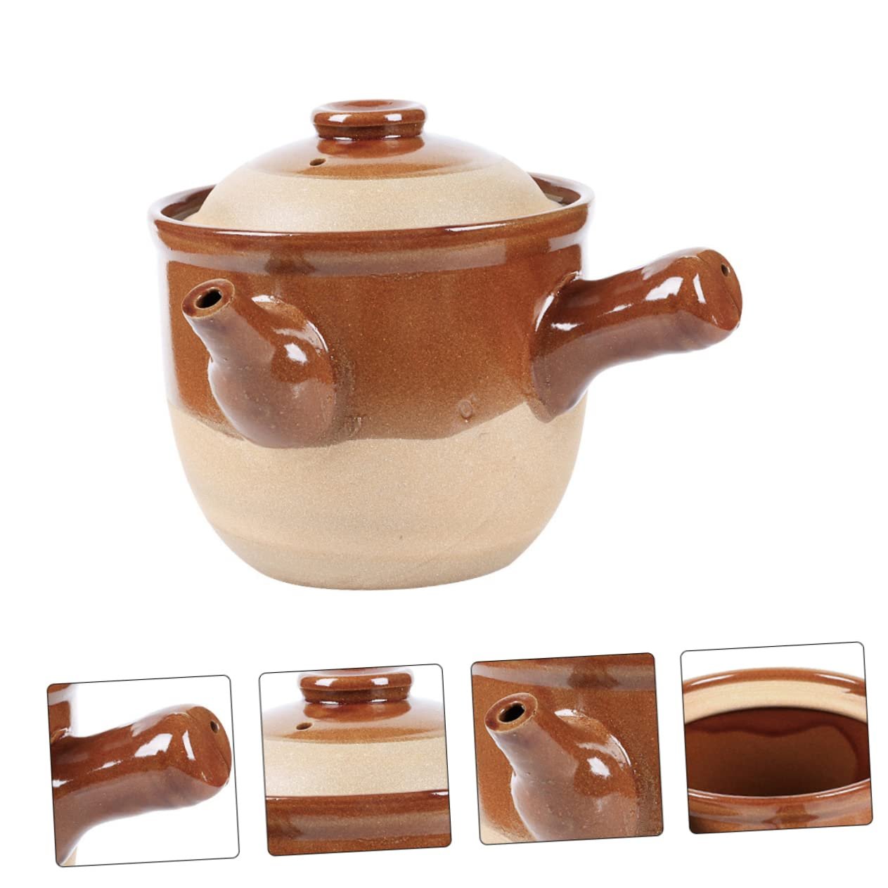 Кастрюля для запекания Healifty традиционная керамическая жаростойкая средняя с антипригарным покрытием и большим носиком, фото №6