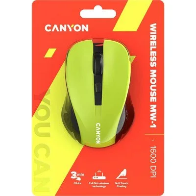 Мышка Canyon MW-1 Wireless Yellow (CNE-CMSW1Y), фото №6 Мышка Canyon MW-1 Wireless Yellow (CNE-CMSW1Y), фото №6