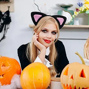 Набір з 2 милих обручів на голову з котячими вушками synthetic.ua - Фото 1